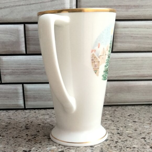 Retired MERRY CHRISTMAS Tall Footed Cappuccino Mug - Picture 6 of 13